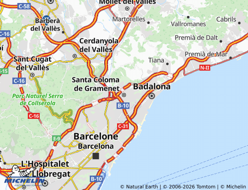 Mapa MICHELIN Santa Coloma de Gramenet - ViaMichelin