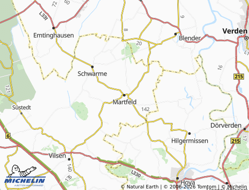MICHELIN Martfeld map - ViaMichelin