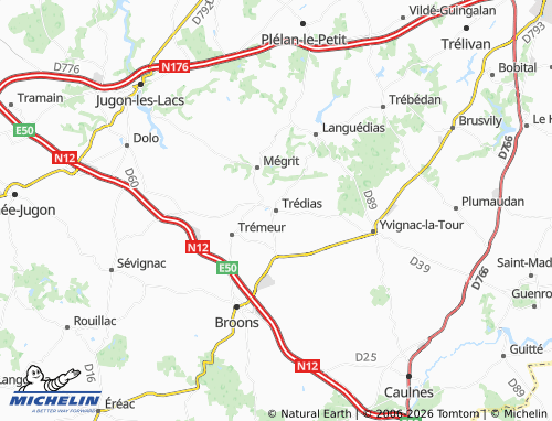 MICHELIN Trédias map - ViaMichelin