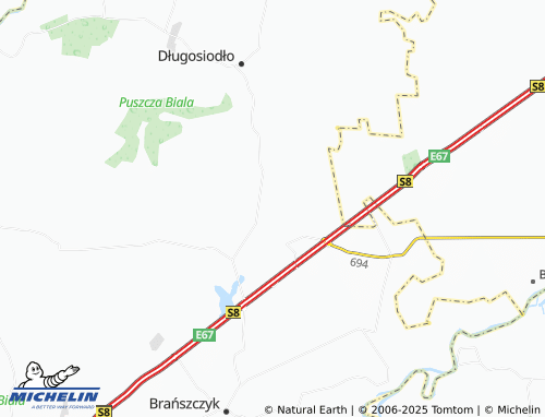 MICHELIN Białebłoto-Stara Wieś map - ViaMichelin