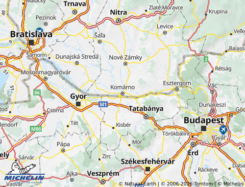 MICHELIN Komárno map - ViaMichelin