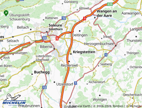 Mapa MICHELIN Kriegstetten - ViaMichelin