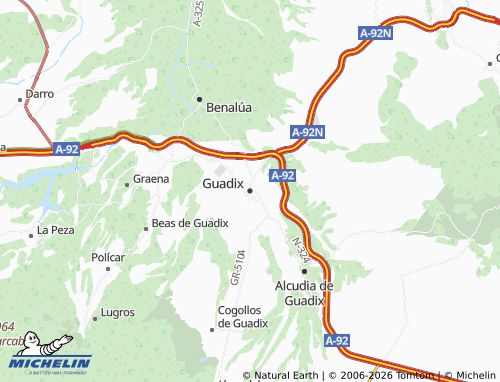 Kaart MICHELIN Guadix - ViaMichelin