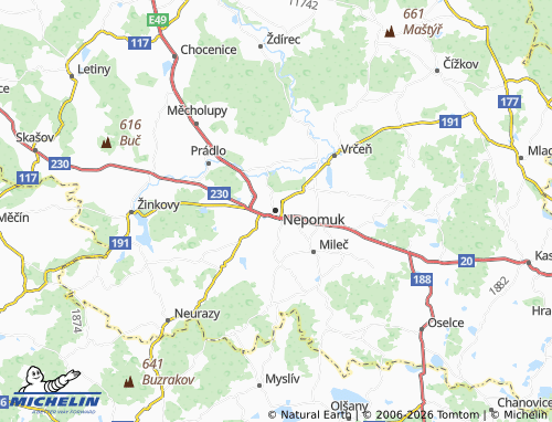 Mapa MICHELIN Nepomuk - ViaMichelin