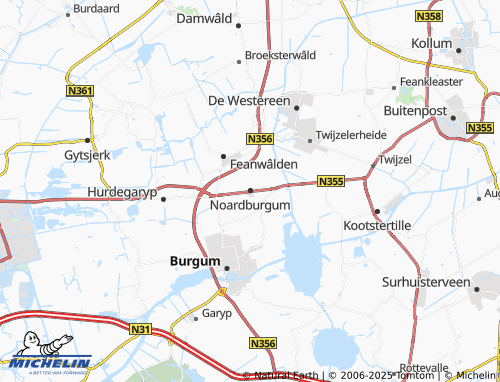 MICHELIN Noardburgum map - ViaMichelin