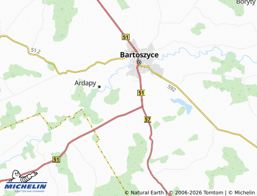 MICHELIN Plęsy map - ViaMichelin