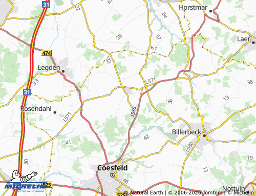 MICHELIN Midlich map - ViaMichelin