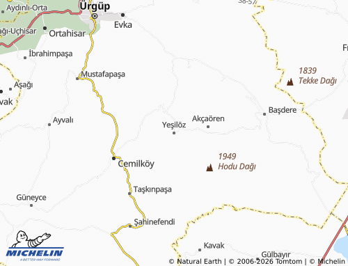 MICHELIN Yeşilöz map - ViaMichelin