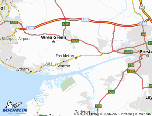 Carte MICHELIN Freckleton - ViaMichelin