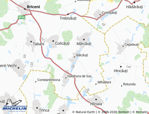 MICHELIN Bălcăuți map - ViaMichelin