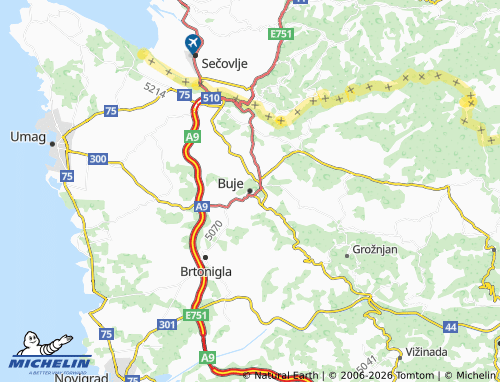 MICHELIN-Landkarte Buje - ViaMichelin