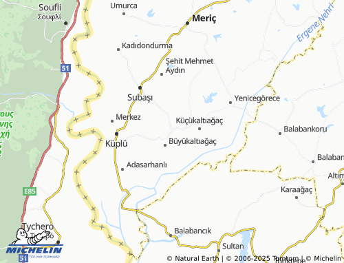 MICHELIN Büyük Altıağaç map - ViaMichelin