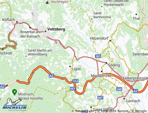 MICHELIN-Landkarte Krottendorf-Gaisfeld - ViaMichelin