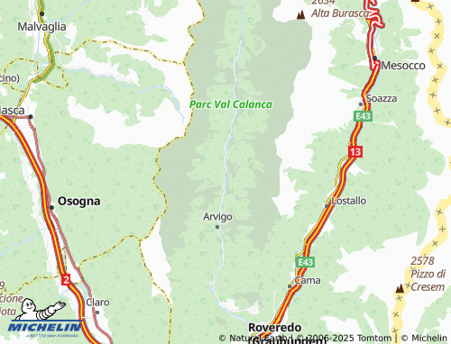 Carte MICHELIN Cappella Bodio-Cauco - ViaMichelin