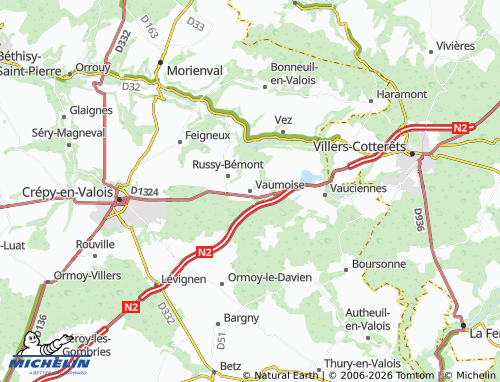 MICHELIN Vaumoise map - ViaMichelin
