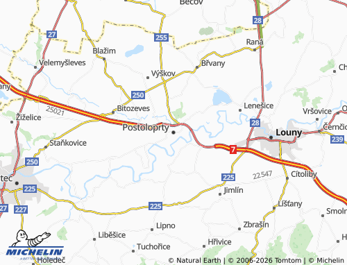 Mappa MICHELIN Postoloprty - ViaMichelin