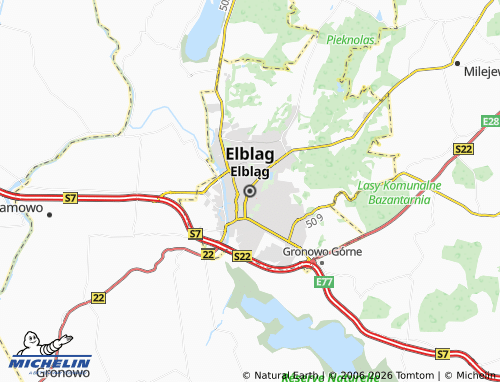 MICHELIN Elblag map - ViaMichelin