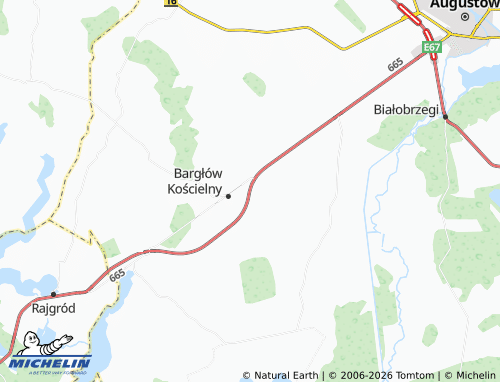 MICHELIN Bargłów Dworny map - ViaMichelin