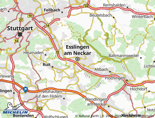 MICHELIN-Landkarte Esslingen am Neckar - ViaMichelin