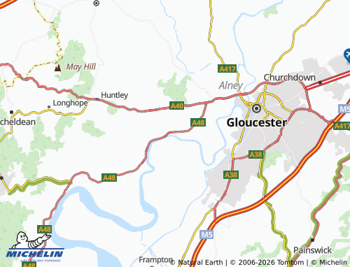 Carte MICHELIN Minsterworth - ViaMichelin