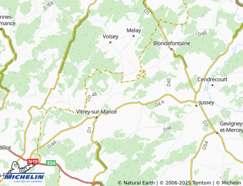 MICHELIN Rosières-sur-Mance map - ViaMichelin