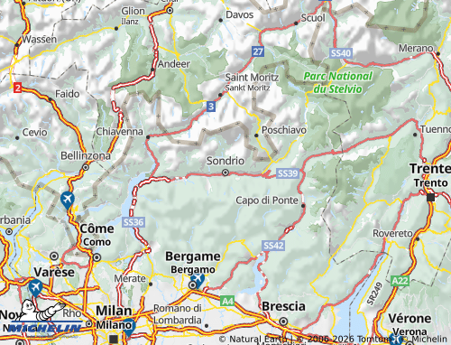 MICHELIN Sondrio map - ViaMichelin