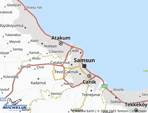 MICHELIN Karasamsun map - ViaMichelin