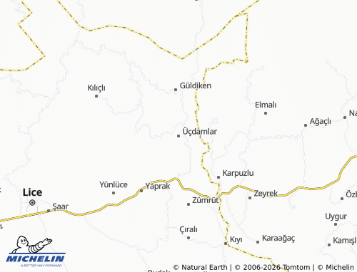 MICHELIN Üçdamlar map - ViaMichelin
