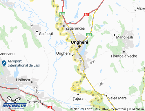 MICHELIN Ungheni map - ViaMichelin