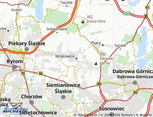 Mappa MICHELIN Wojkowice - ViaMichelin