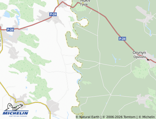 MICHELIN Pidpylypia map - ViaMichelin