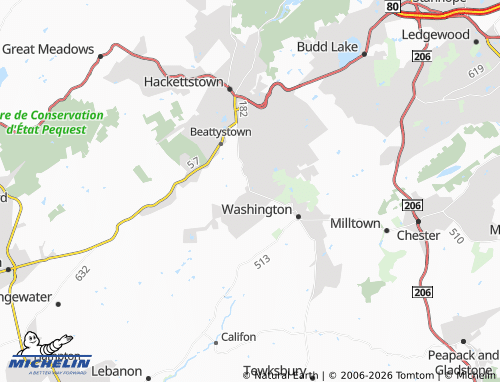 MICHELIN Schooleys Mountain map - ViaMichelin