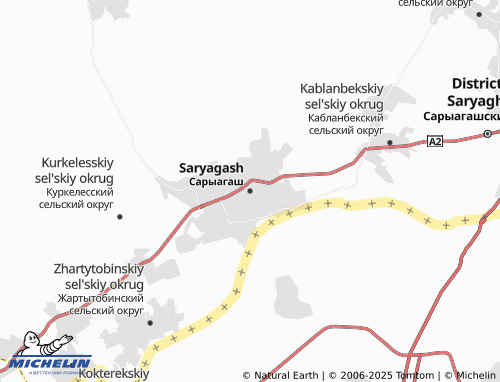 Mappa MICHELIN Saryagash - ViaMichelin