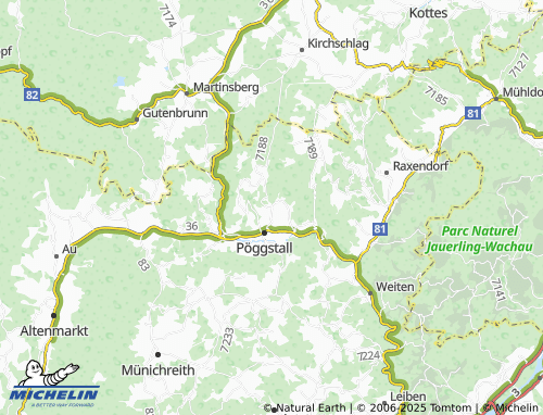 MICHELIN Bergern bei Pöggstall map - ViaMichelin