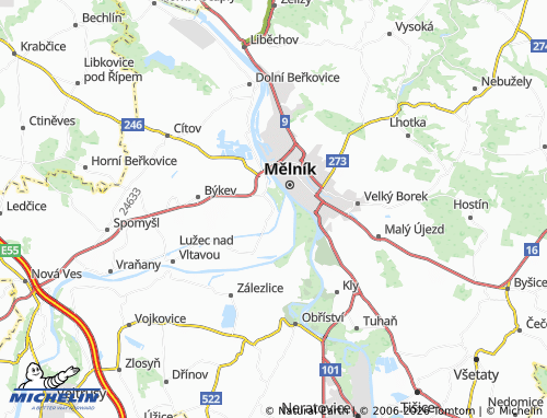Mappa MICHELIN Hořín - ViaMichelin