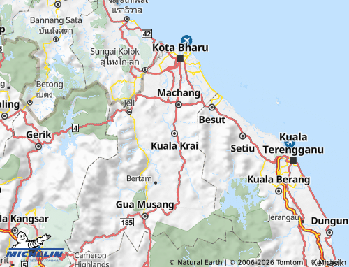 MICHELIN-Landkarte Kuala Krai - ViaMichelin