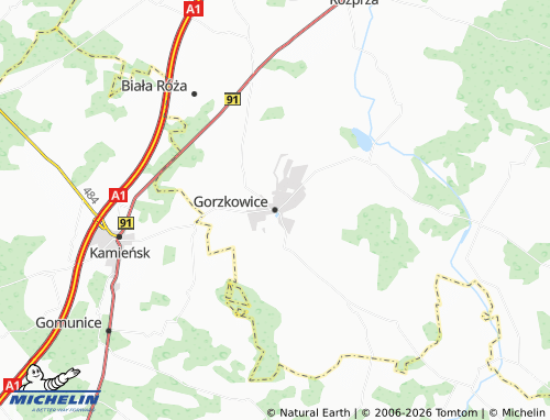 MICHELIN Gorzkowice map - ViaMichelin