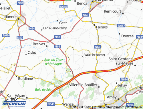 MICHELIN Vieux-Waleffe map - ViaMichelin