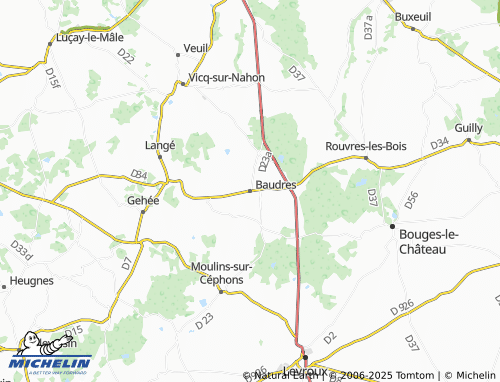 MICHELIN Baudres map - ViaMichelin