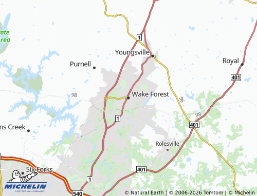 Carte MICHELIN Wake Forest - ViaMichelin