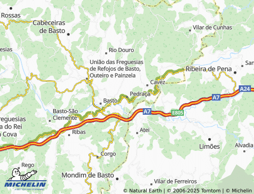 MICHELIN Pedraça map - ViaMichelin