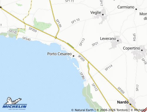 MICHELIN Porto Cesareo map - ViaMichelin