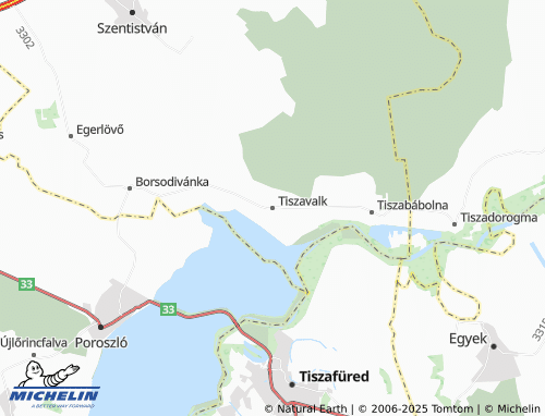 MICHELIN Tiszavalk map - ViaMichelin