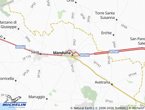 MICHELIN Manduria map - ViaMichelin
