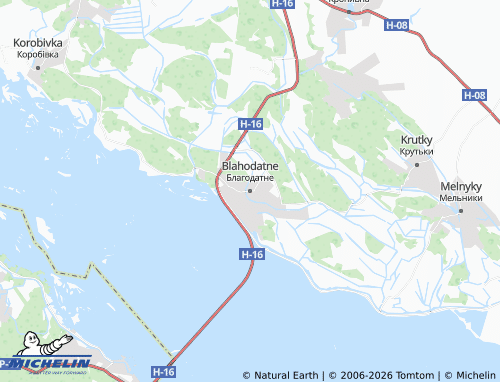 Mapa MICHELIN Blahodatne - ViaMichelin