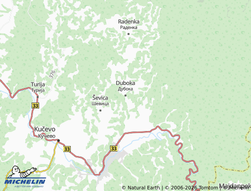Mapa MICHELIN Duboka - ViaMichelin