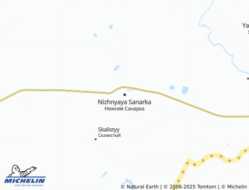 MICHELIN Nizhnyaya Sanarka map - ViaMichelin