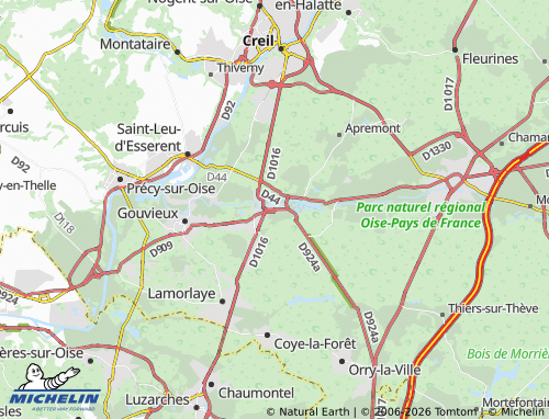 Carte MICHELIN Chantilly - ViaMichelin