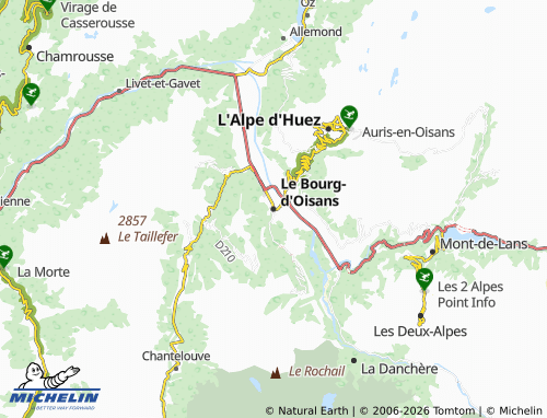 Carte MICHELIN Le Bourg-d'Oisans - ViaMichelin