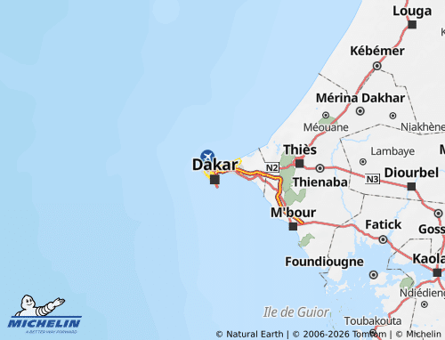 MICHELIN Pikine map - ViaMichelin
